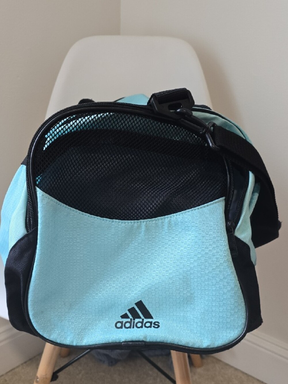 adidas Light Blue and Black Sports Backpack - Picture 2 of 3